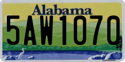 AL license plate 5AW1070