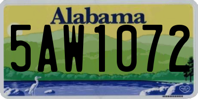 AL license plate 5AW1072