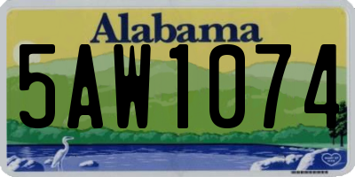 AL license plate 5AW1074