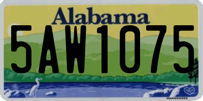 AL license plate 5AW1075