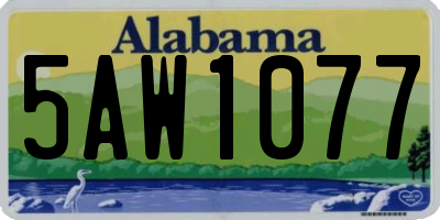 AL license plate 5AW1077