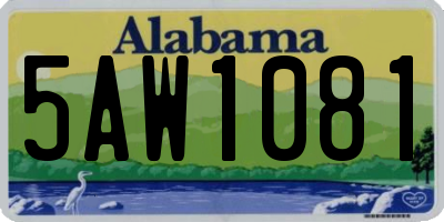 AL license plate 5AW1081