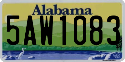 AL license plate 5AW1083