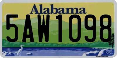AL license plate 5AW1098