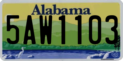 AL license plate 5AW1103