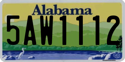 AL license plate 5AW1112