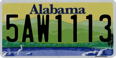 AL license plate 5AW1113