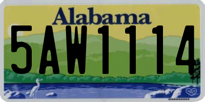 AL license plate 5AW1114