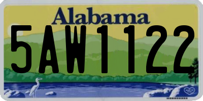 AL license plate 5AW1122