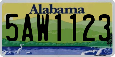 AL license plate 5AW1123
