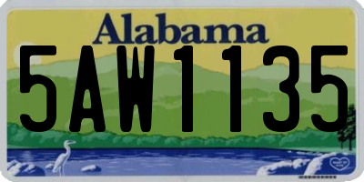 AL license plate 5AW1135
