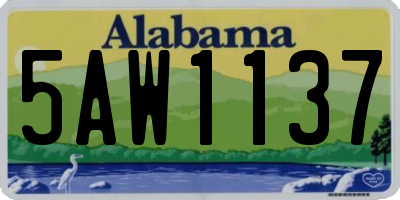 AL license plate 5AW1137