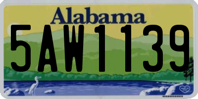 AL license plate 5AW1139