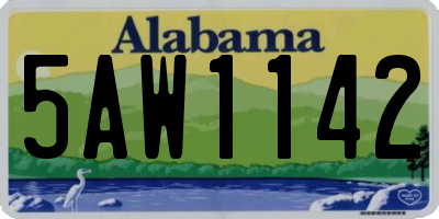 AL license plate 5AW1142
