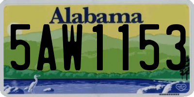 AL license plate 5AW1153