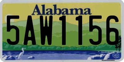 AL license plate 5AW1156