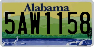 AL license plate 5AW1158