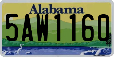 AL license plate 5AW1160