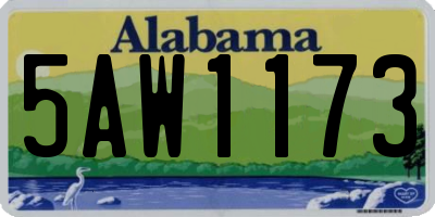 AL license plate 5AW1173
