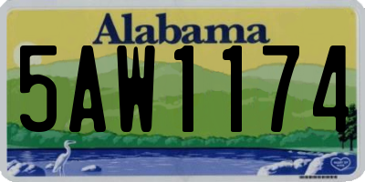 AL license plate 5AW1174