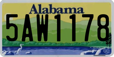AL license plate 5AW1178