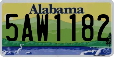 AL license plate 5AW1182