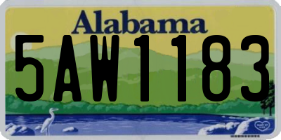 AL license plate 5AW1183
