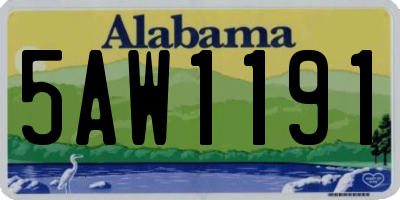 AL license plate 5AW1191
