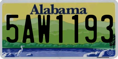 AL license plate 5AW1193
