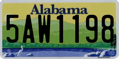 AL license plate 5AW1198