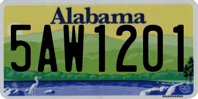 AL license plate 5AW1201