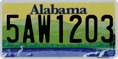 AL license plate 5AW1203