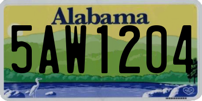 AL license plate 5AW1204
