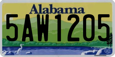 AL license plate 5AW1205