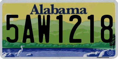 AL license plate 5AW1218