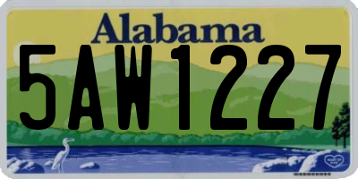AL license plate 5AW1227