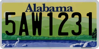 AL license plate 5AW1231