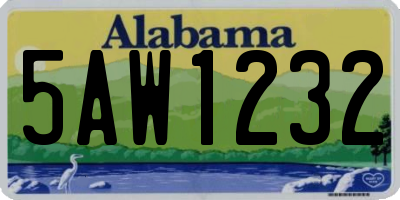 AL license plate 5AW1232