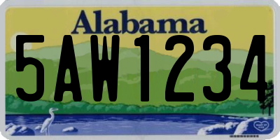 AL license plate 5AW1234