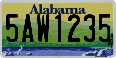 AL license plate 5AW1235