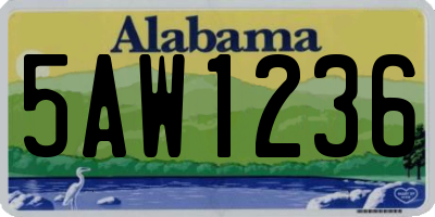 AL license plate 5AW1236