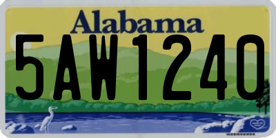 AL license plate 5AW1240