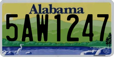 AL license plate 5AW1247