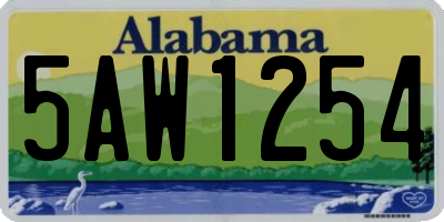 AL license plate 5AW1254