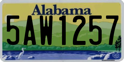 AL license plate 5AW1257