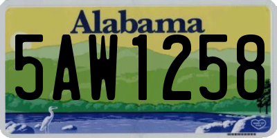 AL license plate 5AW1258
