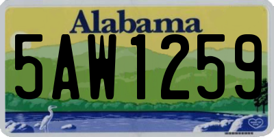 AL license plate 5AW1259