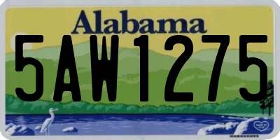 AL license plate 5AW1275