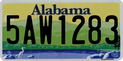 AL license plate 5AW1283