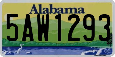 AL license plate 5AW1293